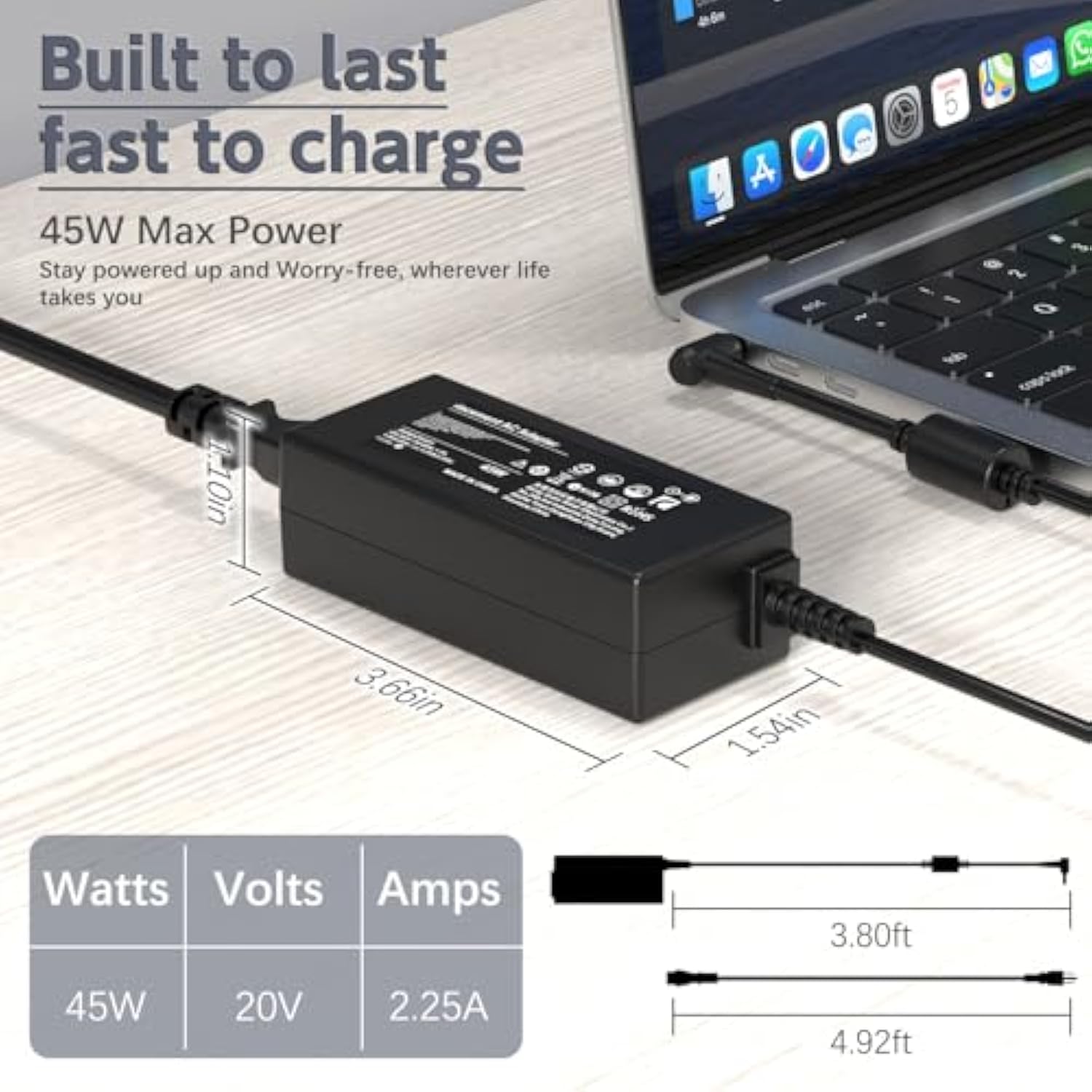 Laptop Charger For 45Watt Lenovo Ideapad 100 510 510S 710S 720S 110S 120S Idea