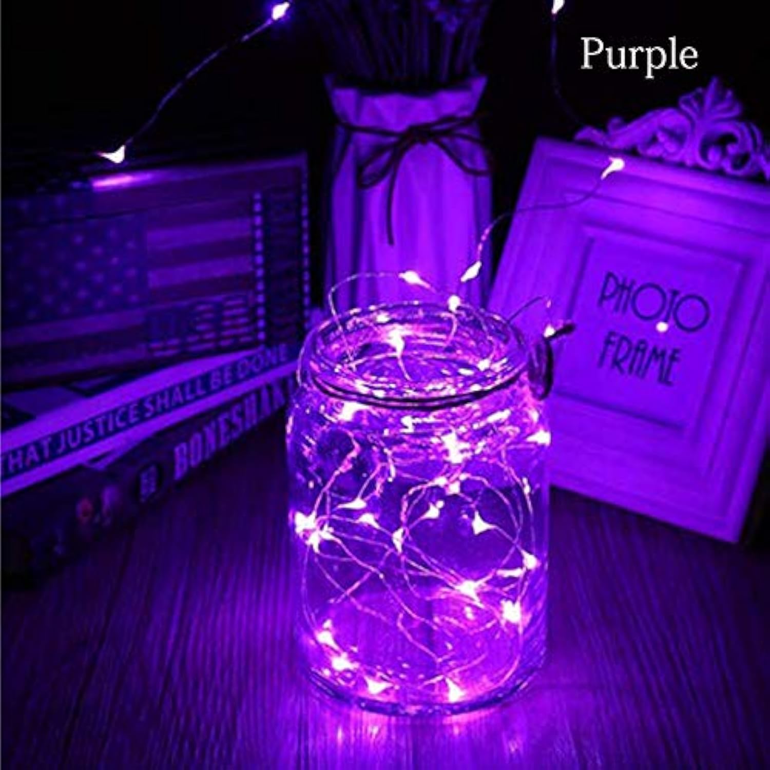 8 Pack 30 Led Fairy Lights Battery Operated String Lights - 10 Ft Purple Waterproof Silver Wire Starry Firefly Moon Ligh