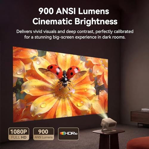 Official Licensed Google Tv 4K Smart Projector With Wifi And Bluetooth, Vali 1 Pro Dolby Audio, Memc, Native 1080P, Auto Focus & Keystone, 260" Portable Home Outdoor Movie Projector