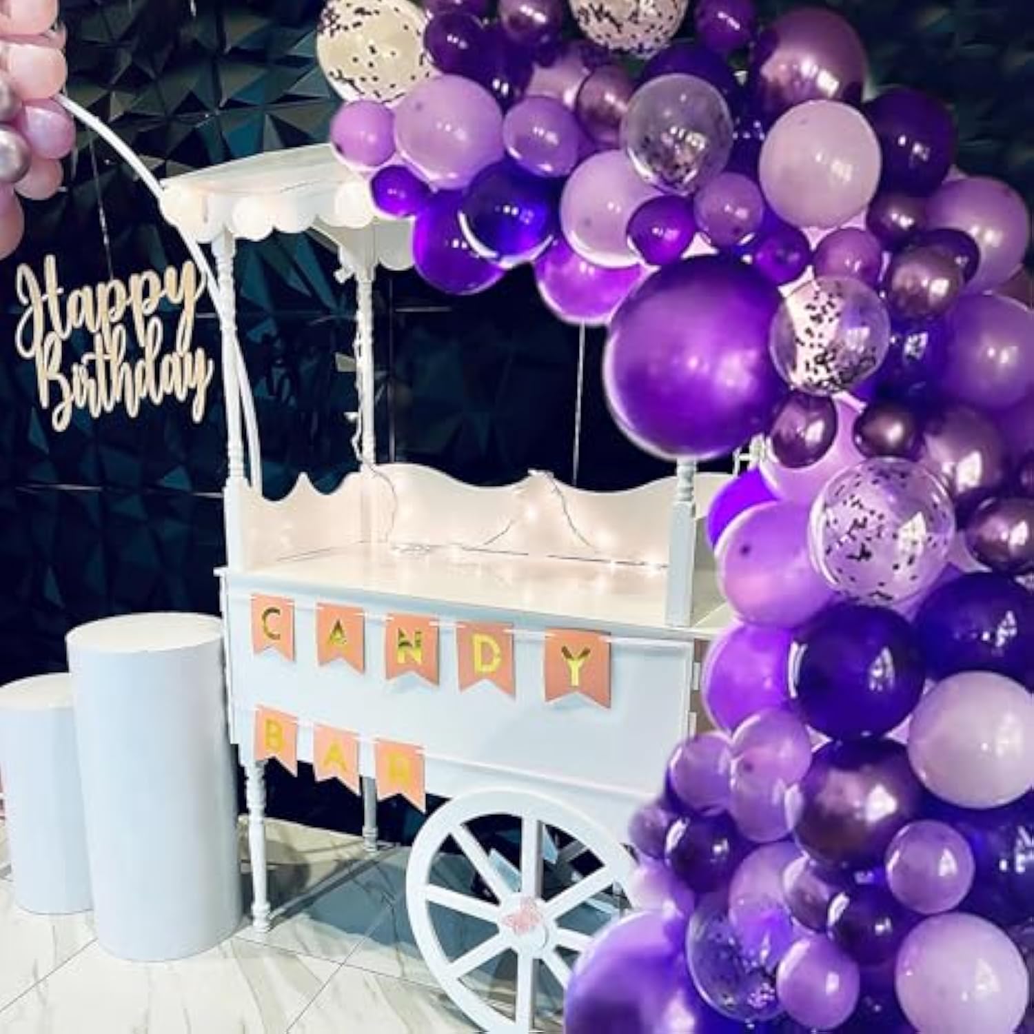 60Pcs Metallic Purple Balloons 12In Lavender Lilac Dark Purple Confetti for Party Decorations