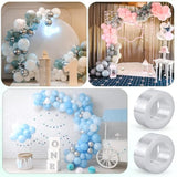 Balloon Arch Strip Kit For Garland 2 Rolls Balloon Tape Strips 16.4 Feet Extra Strong Non-Marking Removable Balloons Archs Strips For Birthday Party Wedding Christmas Decorations And Diy - Double Hole