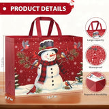 12 Pack Extra Large Christmas Gift Bags With Handles, Reusable Non-Woven Christmas Bags For Presents Wrapping Holiday Xmas Party Favors Supplies(16.7" X 12.6" X 6.7")