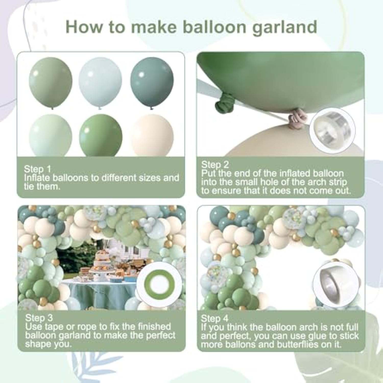 Blue & Green Balloon Garland Kit: Safari Jungle Party Decor