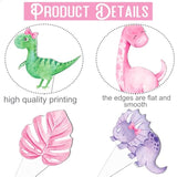 48Pcs Dinosaur Theme Party Cupcake Toppers Pink Dinosaur Birthday Party Cake Cupcake Pick Decorations For Girls Dino Theme Birthday Party Baby Shower Supplies