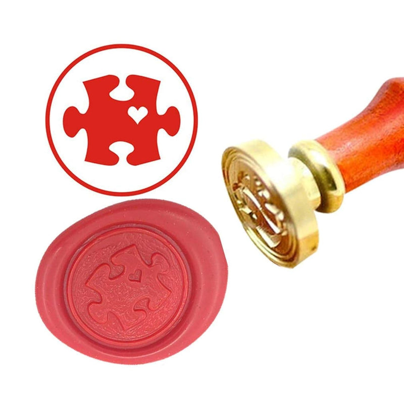 Puzzle Piece Wax Seal Stamp Heart Puzzle Piece Sealing Wax Stamp Wedding Anniv