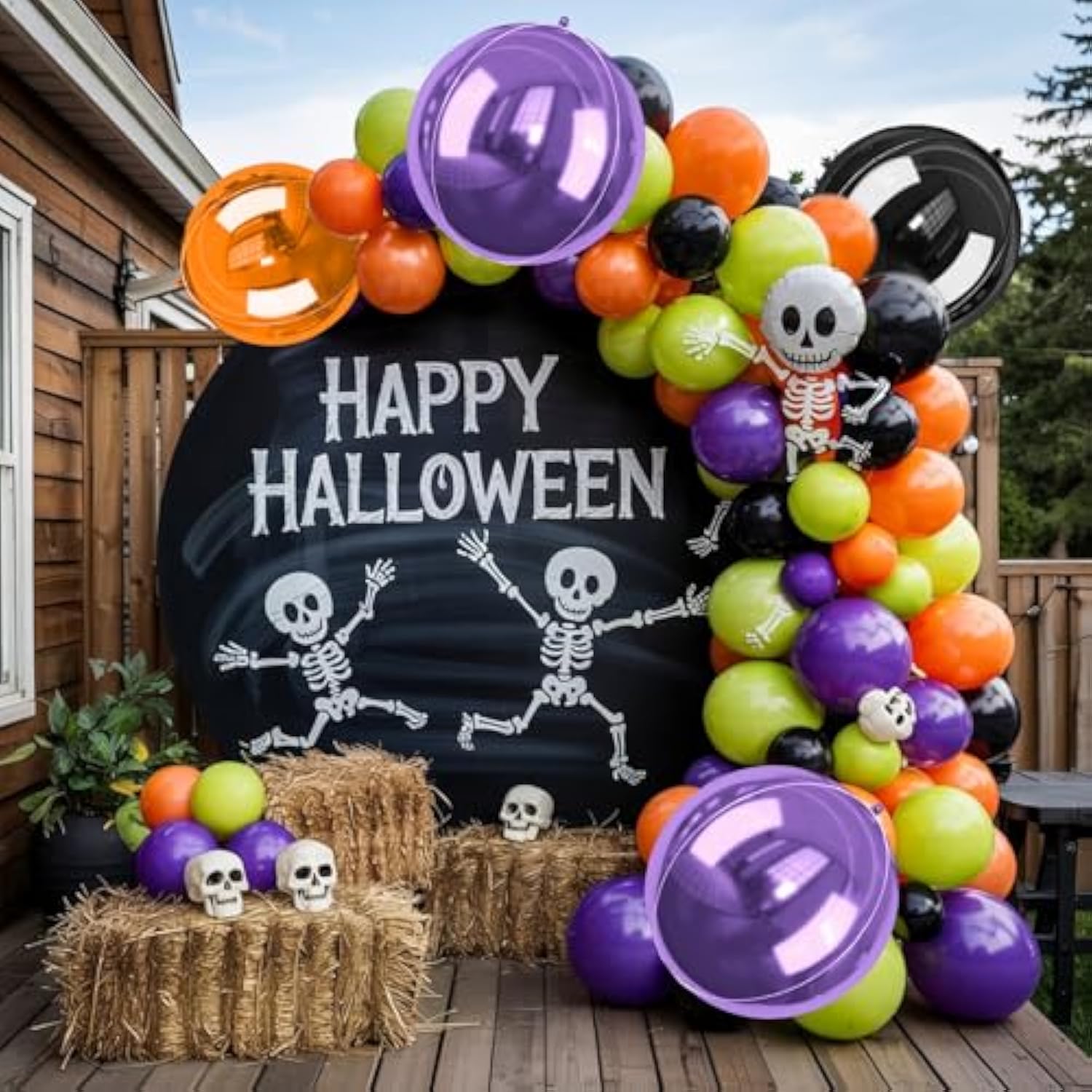 Halloween Foil Balloon Set: 22" Purple, Orange, Black (6 PCS)