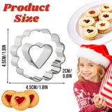 9 Pcs Mini Linzer Cookie Cutters Set, Stainless Steel - Christmas Tree, Gingerbread Man, Snowman, Elk For Winter Holiday Baking