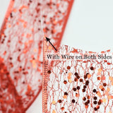 Glitter Wire Mesh Ribbon With Sparkle Red Metallic Ribbon For Christmas Tree Decoration, Garland, Wreath Bow Making (25 Yards)