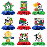Soccer Honeycomb Centerpieces - 9PCS Soccer Party Decorations, Soccer Game Party Supplies Table Decor for Birthday, 2026 International Soccer Match