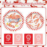 146Pcs Crawfish Boil Party Supplies Include Tableware-Plates-Napkins-Cups-Forks-Knives-Tablecloth For Seafood Boil Party Supplies Serves 24