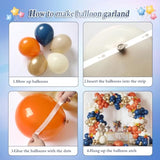 176pcs Fall Balloon Arch Kit Navy Blue Gold Orange White Garland for Party Decorations