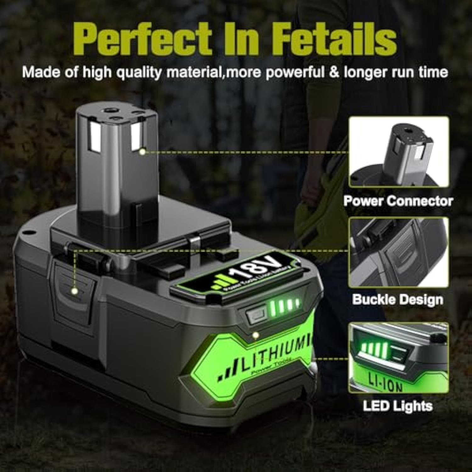 7.0Ah 18V 2Pack Replacement For Ryobi 18V Battery One+ Plus Li-Ion P108 P102 P103 P104 P105 P107 P109 P122 Pbp005 Rb18L50 Cordless Power Tools With Led Indicator