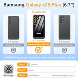 For Samsung Galaxy S25 Plus Case Waterproof,Ip68 Waterproof Dustproof Case With Built-In Screen Protector, Full Body Protective Phone Cover For Galaxy S25 Plus 6.6 Inch, Black/Clear