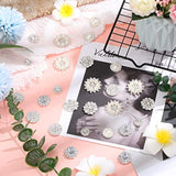 50 Pcs Faux Pearl Buttons Rhinestones Embellishments Retro Flatback Rh