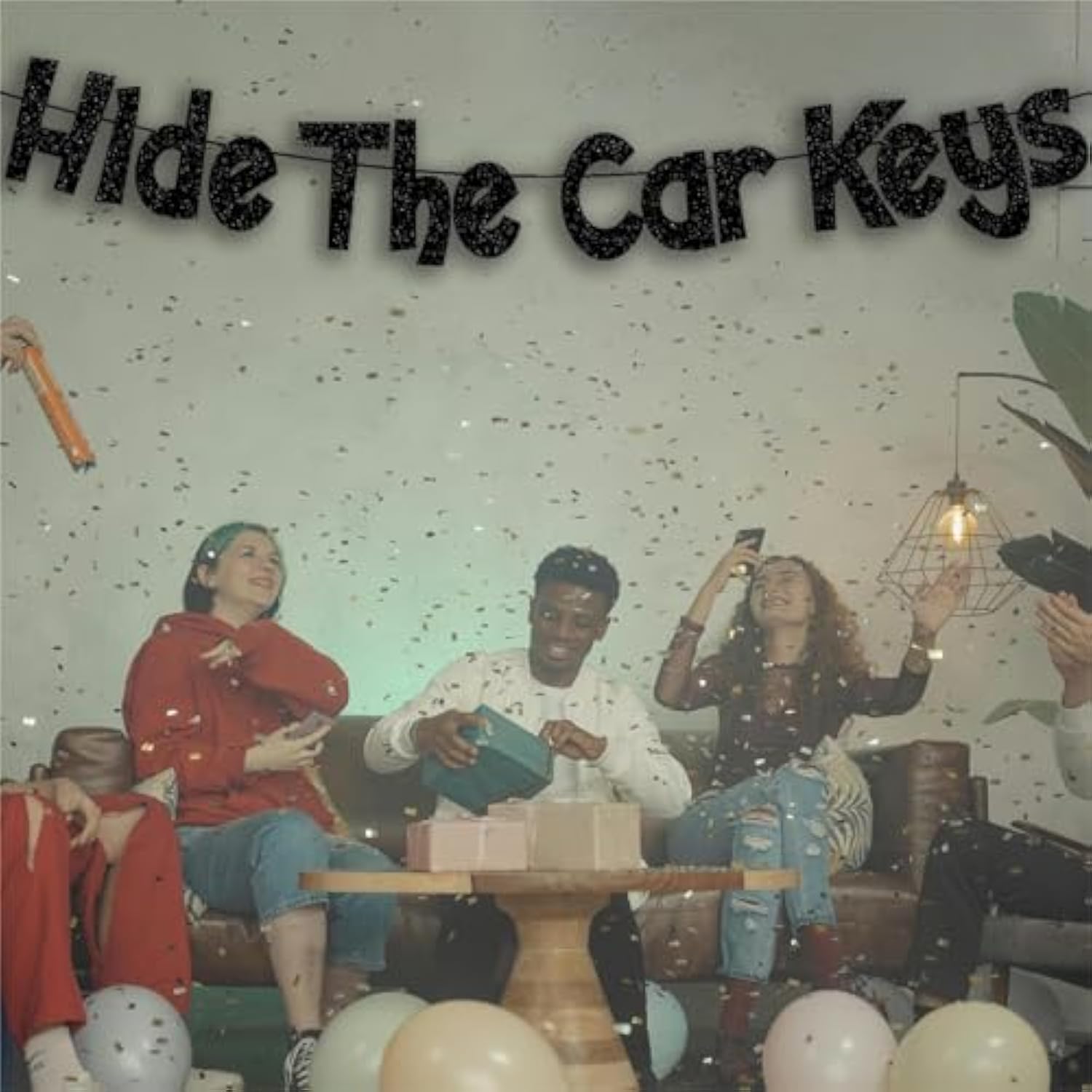 "Hide the Car Keys" Glitter Banner: 15th & 16th Birthday Party Decor