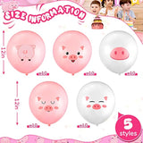 Pig Balloons 50pcs: Pink Farm Birthday Party Decorations