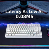 Mars75 Wired Magnetic Switch Keyboard, 75% Layout,0.001Mm Rt Accuracy, 8Khz Polling Rate/Latency As 0.125Ms/256Khz Single Key Scan Rate/Argbhot Swappable Gaming Keyboard(White)