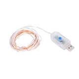 Usb Powered String Lamp, Copper Wire Waterproof Adjustable Brightness Led String Lights With Remote Control For Indoor F