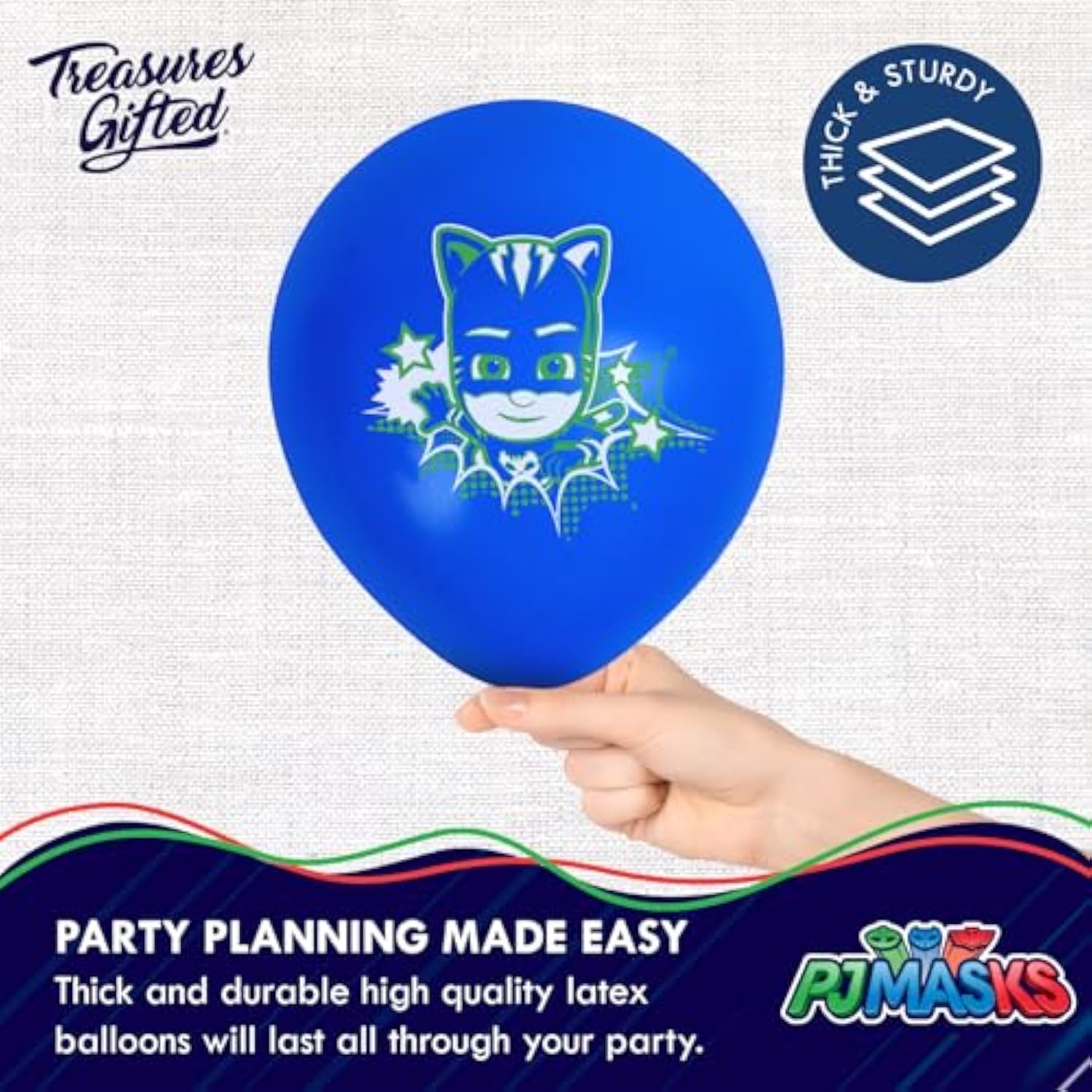 24pk Official PJ Masks Balloons — Licensed Latex Birthday Party Decorations