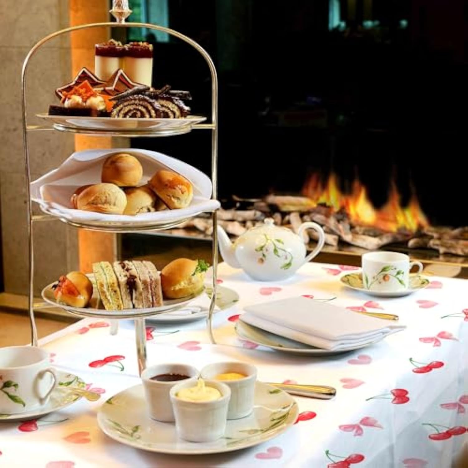 3Pcs Pink Bow Cherry Plastic Tablecloth, 54 X 108 Inch Waterproof Cherry Heart Party Table Cover, Coquette Cherry Birthday Decorations For Wedding, Baby Shower, Girls Birthday Party Supplies