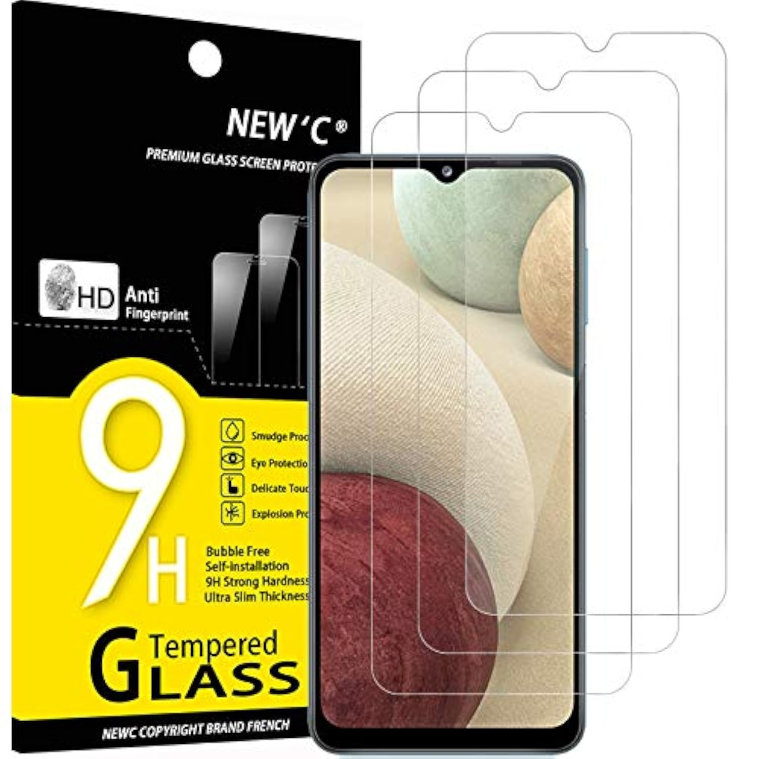 3-Pack Samsung Galaxy A12/A02S Tempered Glass Screen Protector Anti-Scratch