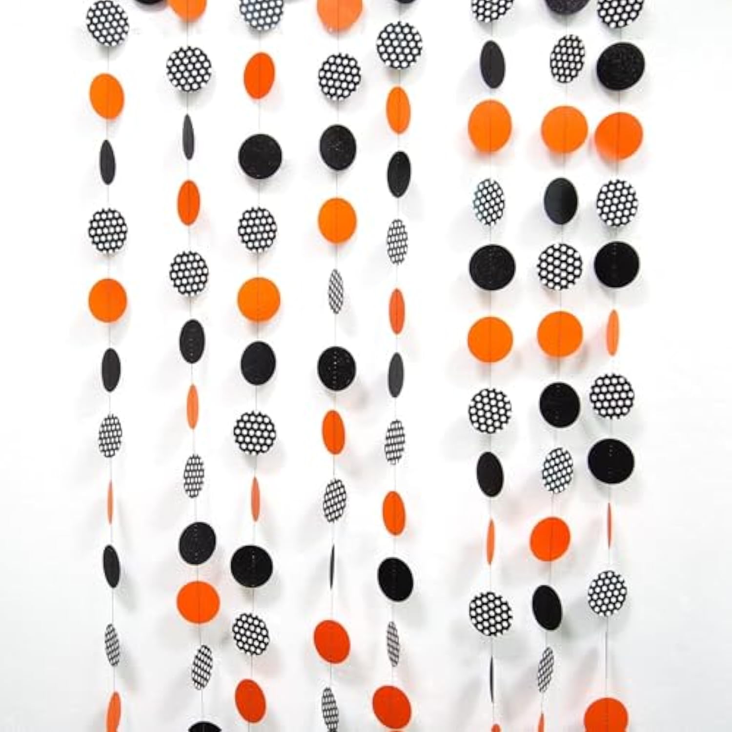 Orange Halloween Garland 52Ft Polka Dot Streamers Banner Party Decorations Fall Decor