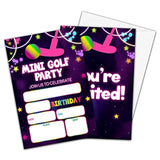 Golf Birthday Invitations For Boys Girls, Mini Golf Birthday Party Supplies And Decoration, 20 Cards With 20 Envelopes -A07