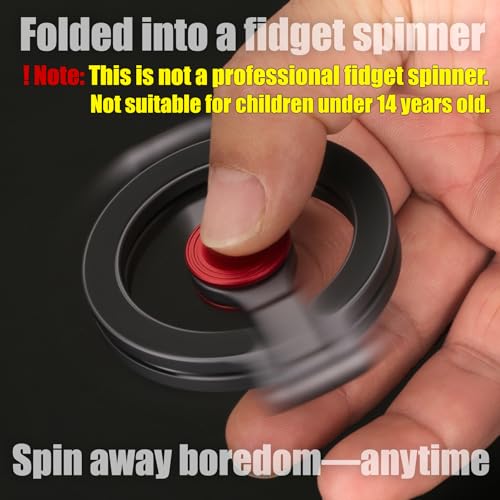 Magnetic Phone Stand & Fidget Spinner Combo for iPhone, MagSafe Compatible Dual Ring Grip, Foldable 360° Rotating Holder for Desk, Car, Gym, Travel,