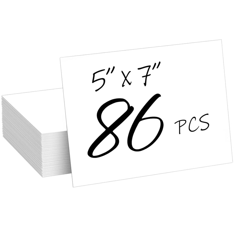 86 Sheets 5X7 Cardstock Paper White Cardstock, 80Lb/230Gsm Thick Paper