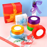 6 Rolls Organza Ribbon Sheer Chiffon Ribbon Transparent Chiffon Ribbon