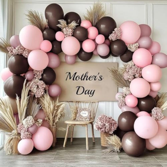 Pink Brown Balloon Arch - Double Stuffed Light Pink Coffee Balloon Dark Brown Pink Tan Neutral Balloon Garland Kit For Birthday Baby Shower Gender Reveal Bear Party Decoration