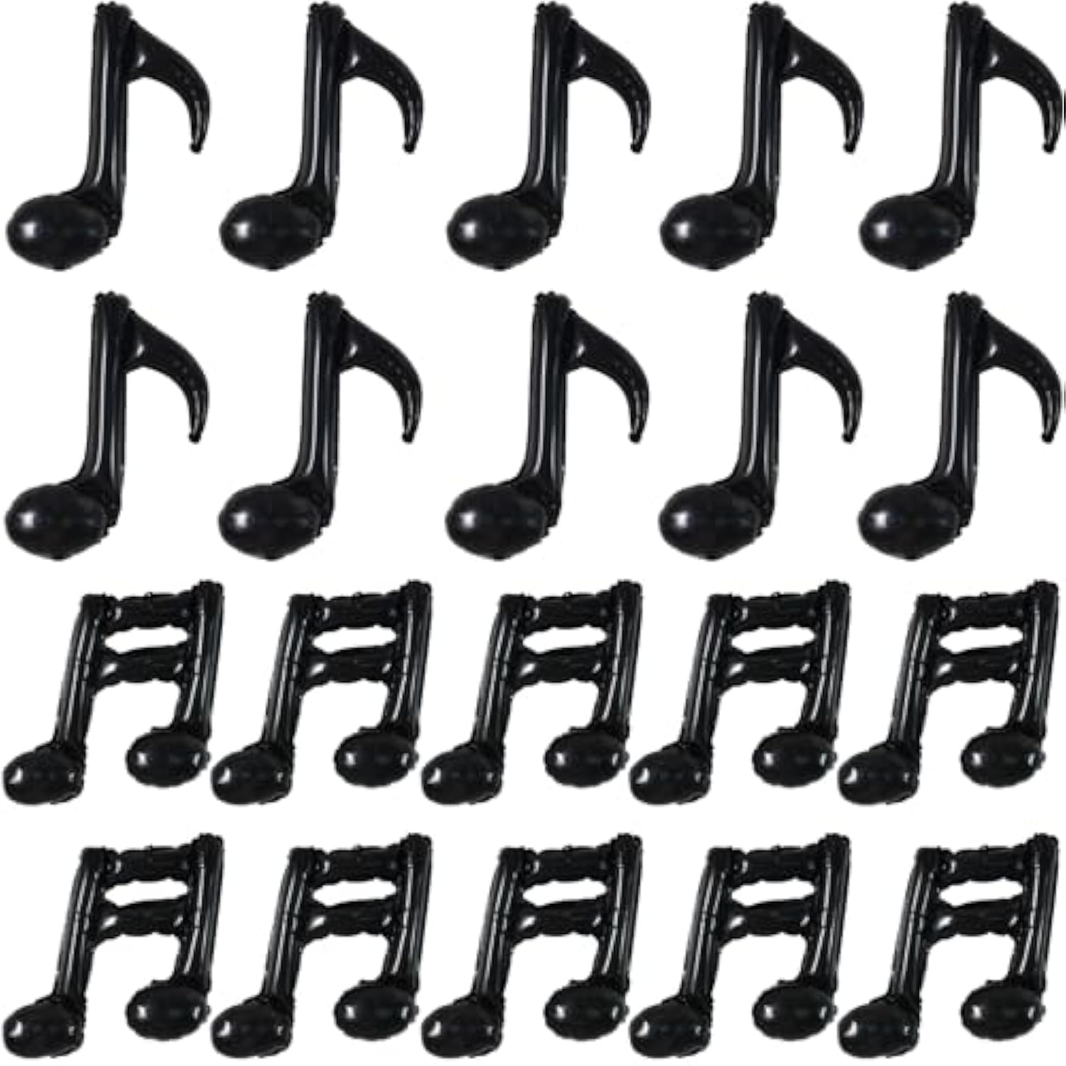 20Pc Music Note Balloons - Black Music Notes Party Decorations - Aluminum Foil Balloons For Birthday, Baby Shower Celebrations