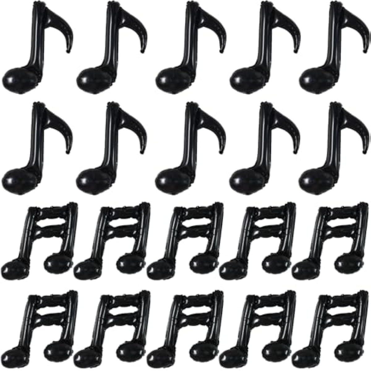 20Pc Music Note Balloons - Black Music Notes Party Decorations - Aluminum Foil Balloons For Birthday, Baby Shower Celebrations
