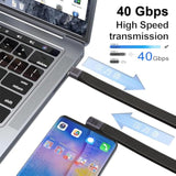 Short Usb C Cable 90 Degree (5 Inch), 240W Short Usb To Usb C Cable Right Angle, 40Gbps Data Transfer Support 8K@60Hz For Iphone 15 &Macbook & Ipad Pro & Samsung