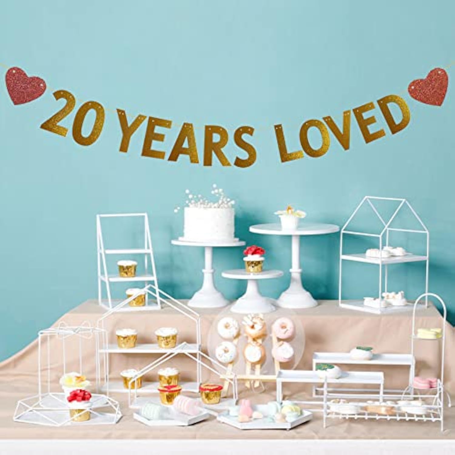 20 Years Loved Banner For 20Th Birthday /Wedding Anniversary Party Dec