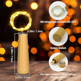 Wine Bottle Cork Lights With Timer, 10 Pack 20 Led 6.6 Ft Fairy String Lights Battery Operated For Diy Party Wedding Chr