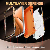 For Galaxy A16 5G Case,Compatible With Magsafe,Heavy Duty Shockproof Protection Hard Plastic+Silicone Rubber Hybrid Protective Case For Samsung Galaxy A16 5G,Orange