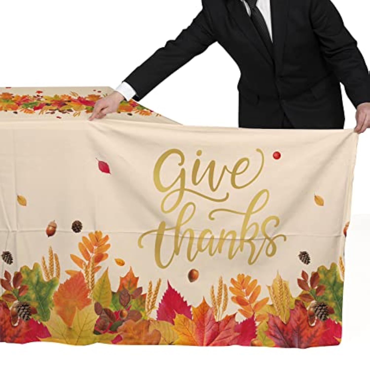 Fall Thanksgiving Party Supplies, Disposable Tablecloth, Plastic Table Cover For Autumn Party Decorations And Thanksgiving Party Decorations, 3 Pack, 54”X108”