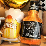 9Pcs Corona Whisky Beer Mug Mylar Helium Balloons, Men Women Boys Girls Beer Themed Birthday Party Decoration, Baby Shower Engagement Decoration Supplies