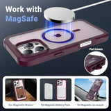 For Iphone 16 Pro Max Case, [Compatible With Magsafe][Military Grade Drop Protection][Heavy Duty Protection][Non-Slip][Shockproof] 2-Layer Durable Bumper Phone Case 6.9''-Wine Red