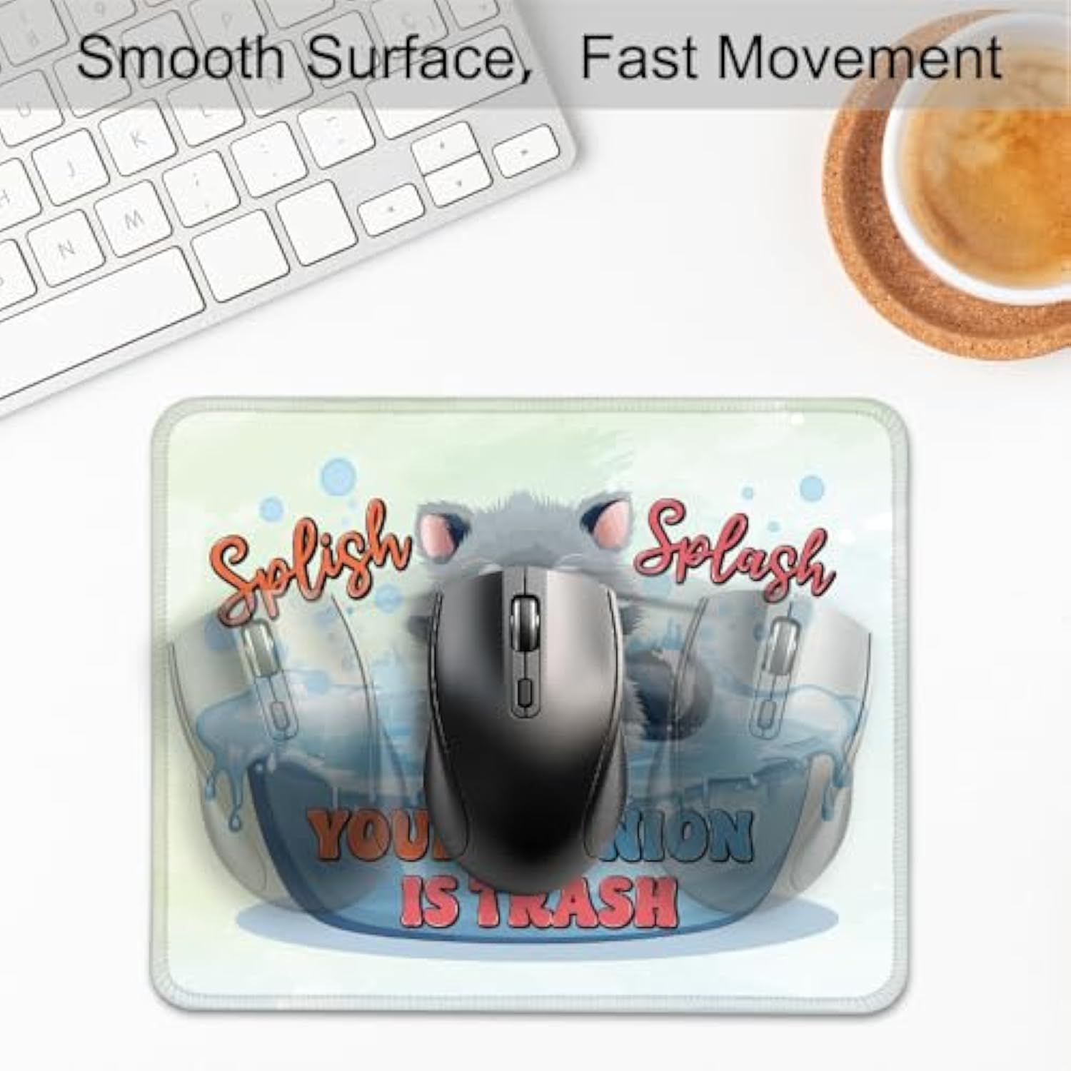 Your Opinion Is Trash Shirt Funny Mouse Pad, Cute Racoon Work Place Mousepad, Travel Mousepad, Funny Meme Office Dormitory Mouse Mat Gifts For Coworker Friend Classmate Roommate