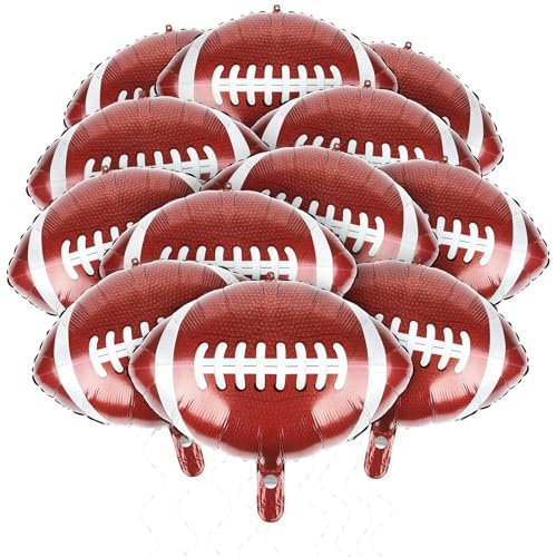 American Football Balloons 12pcs 20 inches Rugby Ball Balloon Football Party Balloon for Tailgate Game Day Sport Themed Birthday Party Decorations