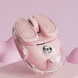 Eweadn Q9 Wireless Clear Mouse Dual Mode Bluetooth & 2.4G Usb Computer Mouse With Rgb Lighting, Silent Clicks, Multi-Device Compatibility For Laptop, Pc, Macbook, Ipad Cute Mouse-Pink