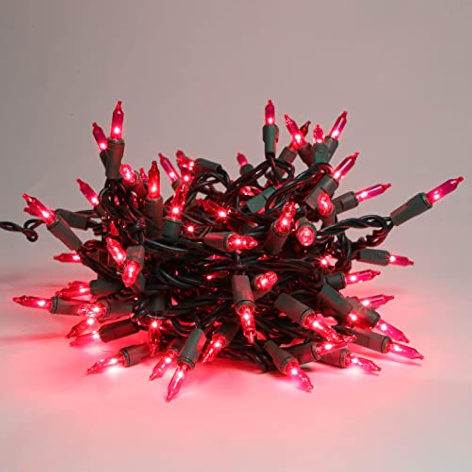 Ultra-Bright Connectable Pink Christmas Light Set 100 Count 19.6 Feet Incandescent Bulb Mini String Light For Indoor Out