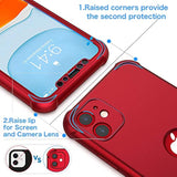 For Iphone 11 Case, With[2 X Tempered Glass Screen Protector] [10 Ft Grade Drop Test] [Camera Protection] 360° Full Body Shockproof Protection Rubber Silicone For Iphone 11 6.1"- Red