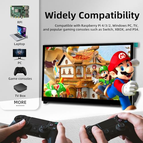 Raspberry Pi Screen, 10.1 Inch Touchscreen Monitor, Ips 1024×600, Dual Built-In Speakers, Hdmi Portable Monitor Compatible With Raspberry Pi 5/4/3/Zero,Driver Free