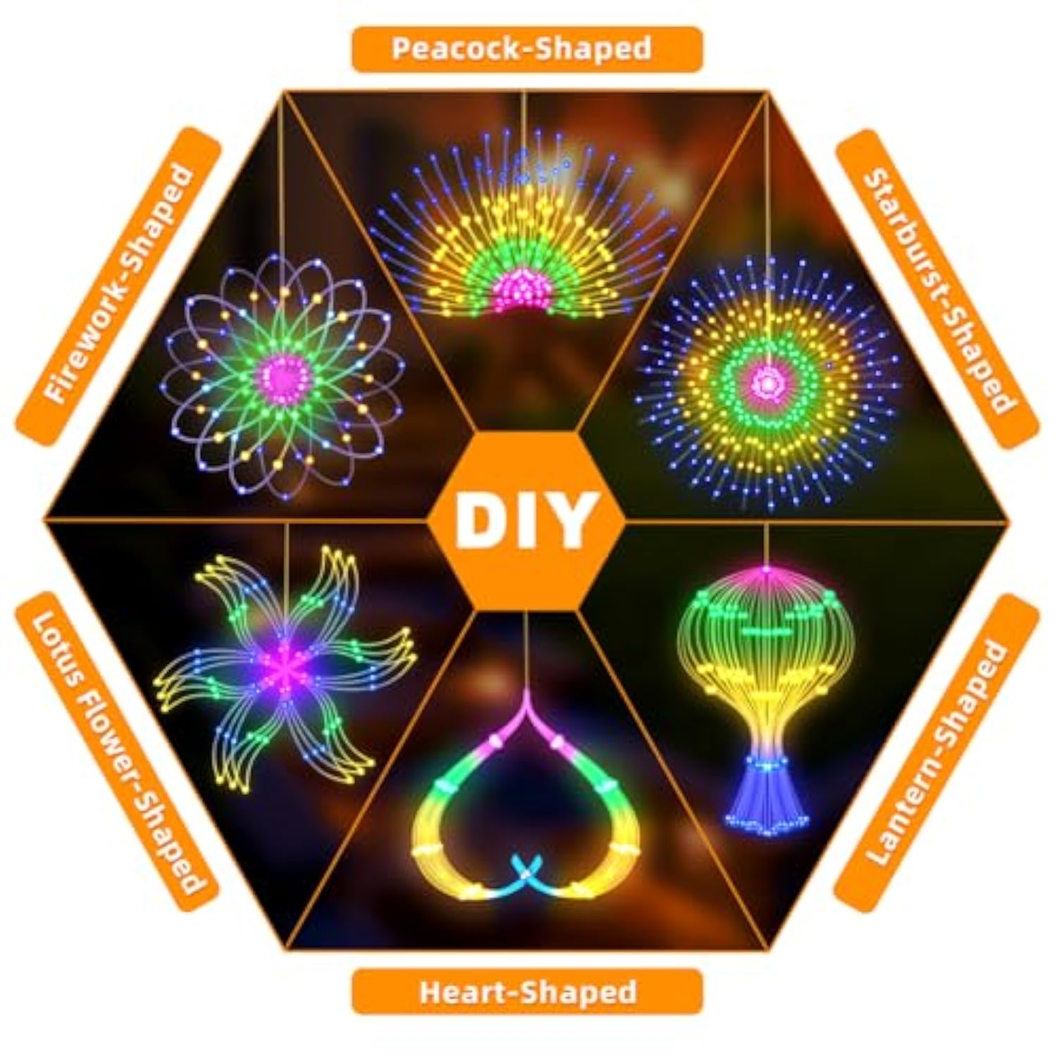 Solar Firework Lights Outdoor, 5Pcs 1000Led 8 Modes Fireworks Lights With Usb Rechargerable, Solar Hanging Fairy Lights