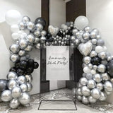 50pcs 12" Metallic Silver Balloons for Wedding, Birthday & Party Decor