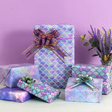 Birthday Wrapping Paper Folded For Girls Kids Baby Women Mermaid Scale Scallop Galaxy 4 Styles Of Gift Wrapping Paper For Weddings Graduation Anniversaries 12 Sheets 20 X 29 Inch