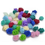 300Pcs 2 Inch Real Touch Artificial Rose Head, Diy 3D Artificial Flowers For Wedding Bouquets, Room Decoration (Purple)